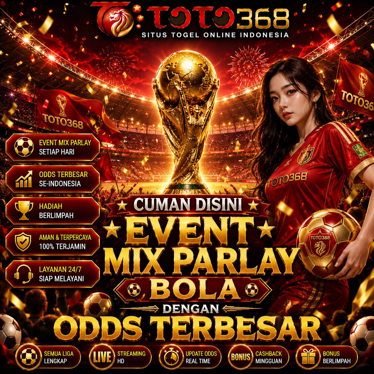 TOTO368 | Cuman Disini Event Mix Parlay Bola dengan Odds Terbesar